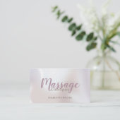 Carte De Visite Massage Thérapiste Blush Pink Script Iriascendance (Debout devant)