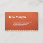 Carte De Visite Massage Thérapiste Élégant Monogramme dentelle (Dos)