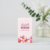 Carte De Visite Massage-Thérapiste - Fleurs de Boutique Rose (Debout devant)