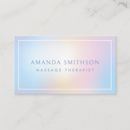 Carte De Visite Massage Thérapiste léger Gradient doux Code QR (Devant)