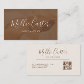 Carte De Visite Massage Thérapiste Mobile Masseuse Calme Brown (Devant / Derrière)