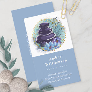 Carte De Visite Massage Thérapiste Salon Spa Styliste Zen Stones