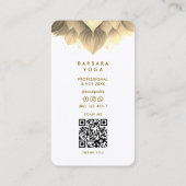 Carte De Visite Massage Thérapiste Spa Élégant noir blanc Lotus (Dos)