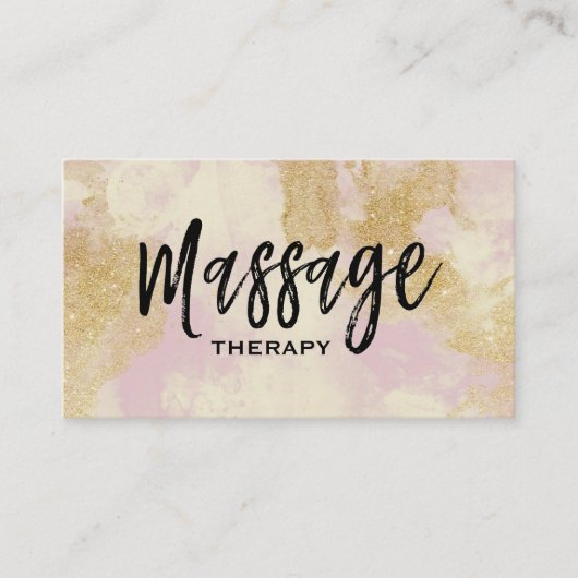 Carte De Visite *~* Massage Thérapiste tendance Grunge Gold Lavend (Devant)