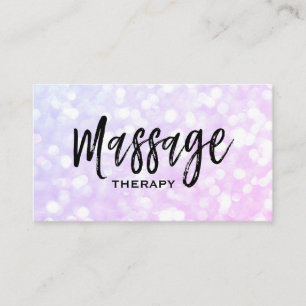 Carte De Visite ** Massage Thérapiste tendance Pastel Bokeh