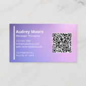 Carte De Visite Massage Thérapiste Wellness holistique QR Code (Devant)