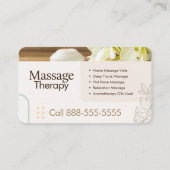 Carte De Visite Massage Therapy Business Card (Dos)