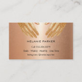 Carte De Visite Massage Therapy Hands Rose Gold (Dos)