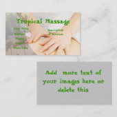 Carte De Visite Massage tropical (Devant / Derrière)