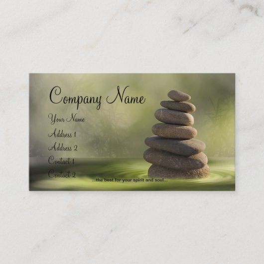 Carte De Visite Massage, Zen, Spa, Wellness (Devant)