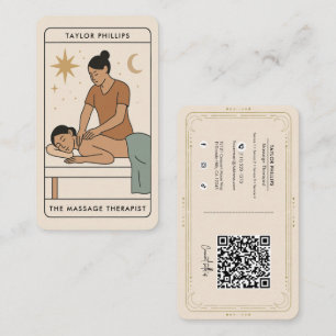 Carte De Visite Massagreur Tarot médias sociaux QR