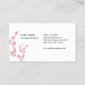 Carte De Visite Masso-thérapeute Spa rose cerise fleurs et lune (Dos)