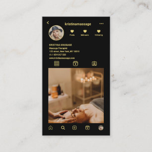 Carte De Visite Massothérapeute Instagram Photo Grid QR Code