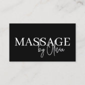 Carte De Visite Massothérapeute QR Code noir blanc (Devant)