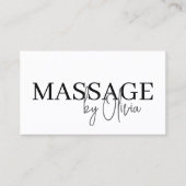 Carte De Visite Massothérapeute QR Code noir blanc (Devant)