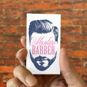 Carte De Visite Master Barber Navy Blue Typographie Barbershop