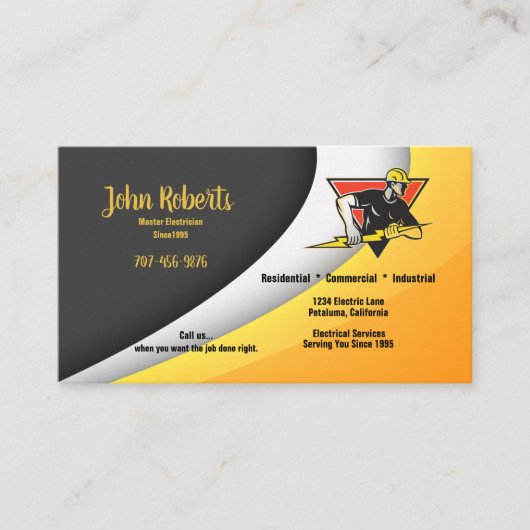 Carte De Visite Master Electricien Electrique (Devant)