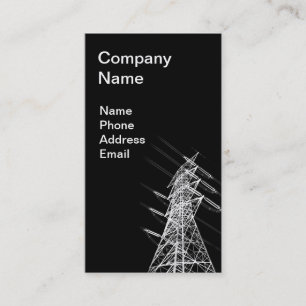 Carte De Visite Mât à haute tension de puissance en silhouette