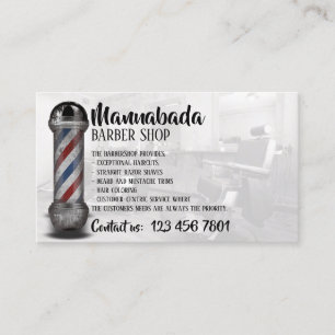 Carte De Visite Mât de barbier blanc approvisionnement boutique ph