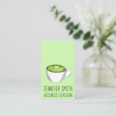 Carte De Visite Matcha Green Tea Latte Zen Wellness Spa de méditat (Debout devant)