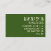 Carte De Visite Matcha Green Tea Latte Zen Wellness Spa de méditat (Dos)