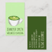Carte De Visite Matcha Green Tea Latte Zen Wellness Spa de méditat (Devant / Derrière)