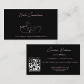 Carte De Visite Matchmaker Dating Service QR Code Black Elegant (Devant / Derrière)