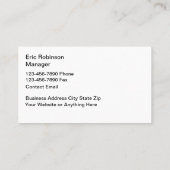 Carte De Visite Matériel de construction Location Thème d'excavati (Dos)