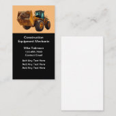 Carte De Visite Matériel de construction Mécanique (Devant / Derrière)