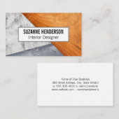 Carte De Visite Matériel de construction | Métal en bois de marbre (Devant / Derrière)