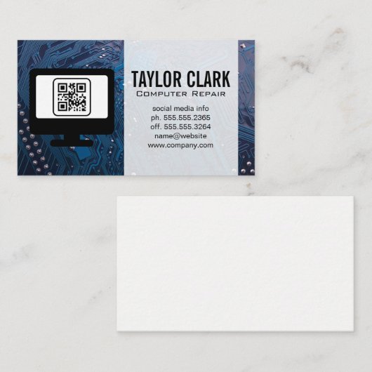 Carte De Visite Matériel électronique | Code QR (Devant / Derrière)