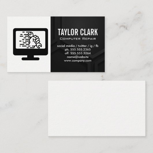 Carte De Visite Matériel informatique | Épingle à main (Devant / Derrière)