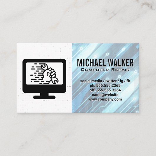 Carte De Visite Matériel informatique | Support technique (Devant)