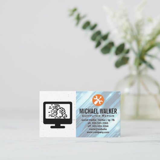 Carte De Visite Matériel informatique | Support technique | Outils (Debout devant)