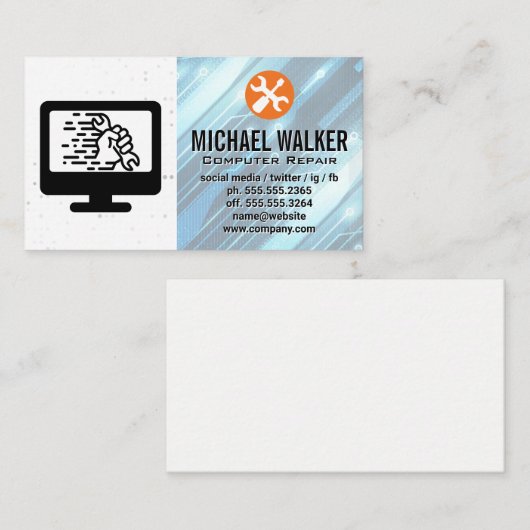 Carte De Visite Matériel informatique | Support technique | Outils (Devant / Derrière)