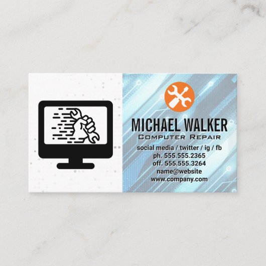 Carte De Visite Matériel informatique | Support technique | Outils (Devant)