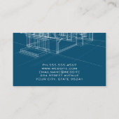 Carte De Visite Matériel | Schéma d'impression bleue | Architecte (Dos)