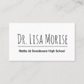 Carte De Visite Math du cœur (Dos)