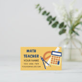 Carte De Visite Math Enseignant Accueil Tuteur Calculateur de règl (Debout devant)
