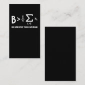 Carte De Visite Math Pun Mathématicien Être Supérieur À La Moyenne (Devant / Derrière)