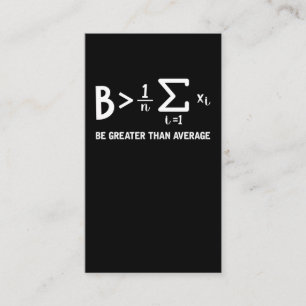 Carte De Visite Math Pun Mathématicien Être Supérieur À La Moyenne