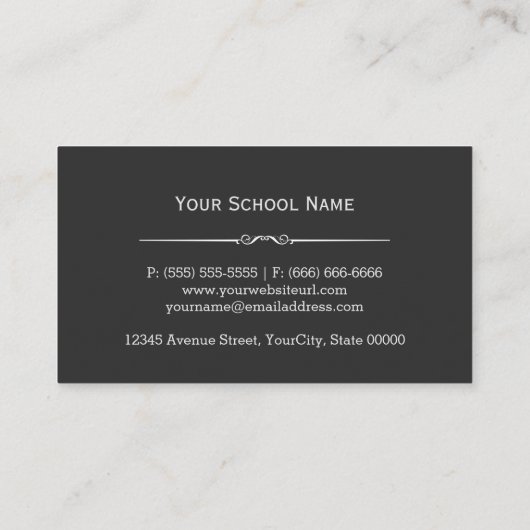 Carte De Visite Math Teacher Stylish Mathematics Formulas Pattern (Dos)