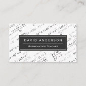 Carte De Visite Math Teacher Stylish Mathematics Formulas Pattern (Devant)