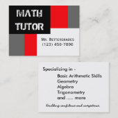 Carte De Visite Math Tutor (Devant / Derrière)