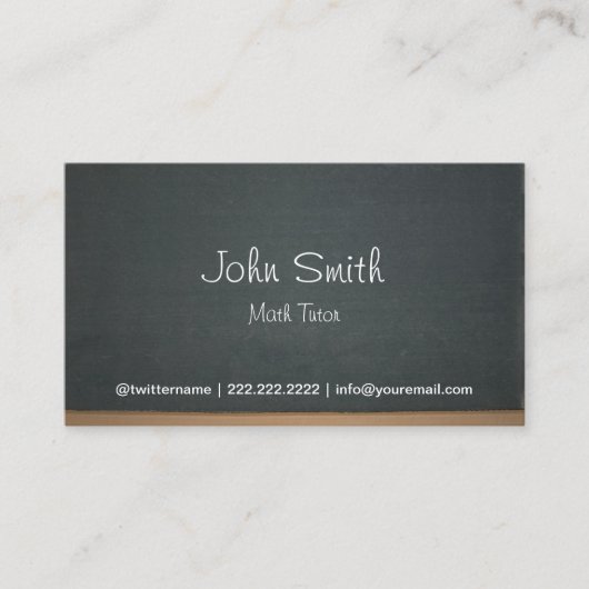 Carte De Visite Math Tutor Chalkboard Professional (Devant)