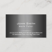 Carte De Visite Math Tutor Classy Dark Grey Metal (Devant)