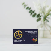 Carte De Visite Math Tutor de circonférence perpendiculaire à l'or (Debout devant)