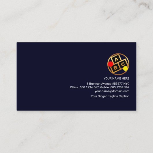 Carte De Visite Math Tutor de circonférence perpendiculaire à l'or (Dos)