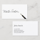 Carte De Visite Math Tutor écriture manuscrite gratuite Script (Devant / Derrière)