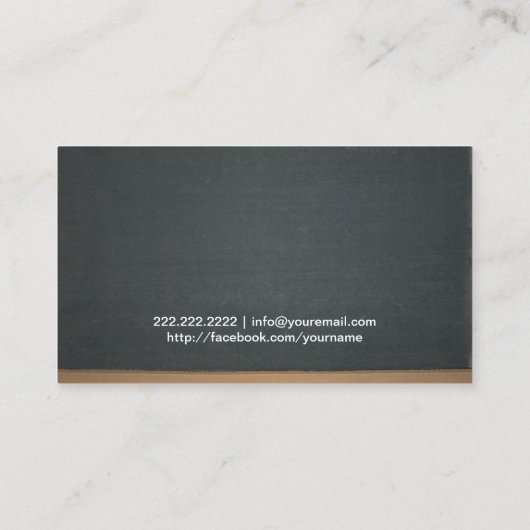Carte De Visite Math Tutor Professional Chalkboard (Dos)